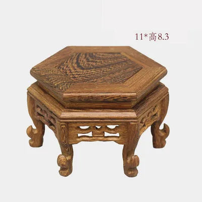Chicken wing wood potted base desktop teapot ornaments incense Buddha flowers vase flowerpot rack base