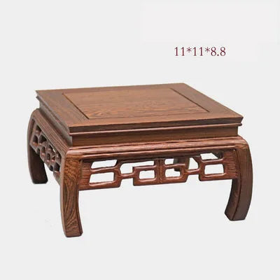 Chicken wing wood potted base desktop teapot ornaments incense Buddha flowers vase flowerpot rack base