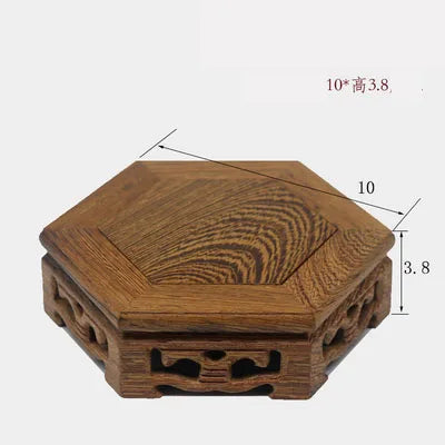 Chicken wing wood potted base desktop teapot ornaments incense Buddha flowers vase flowerpot rack base