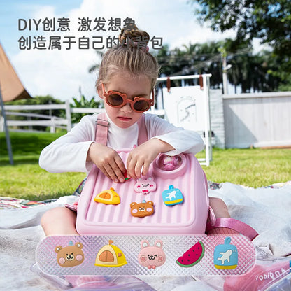 Children Kawaii Backpacks for Girls DIY Cartoon Rabbit School Bags Toddler Boys Schoolbag Cute Kids Book Bags Mochila Escolar