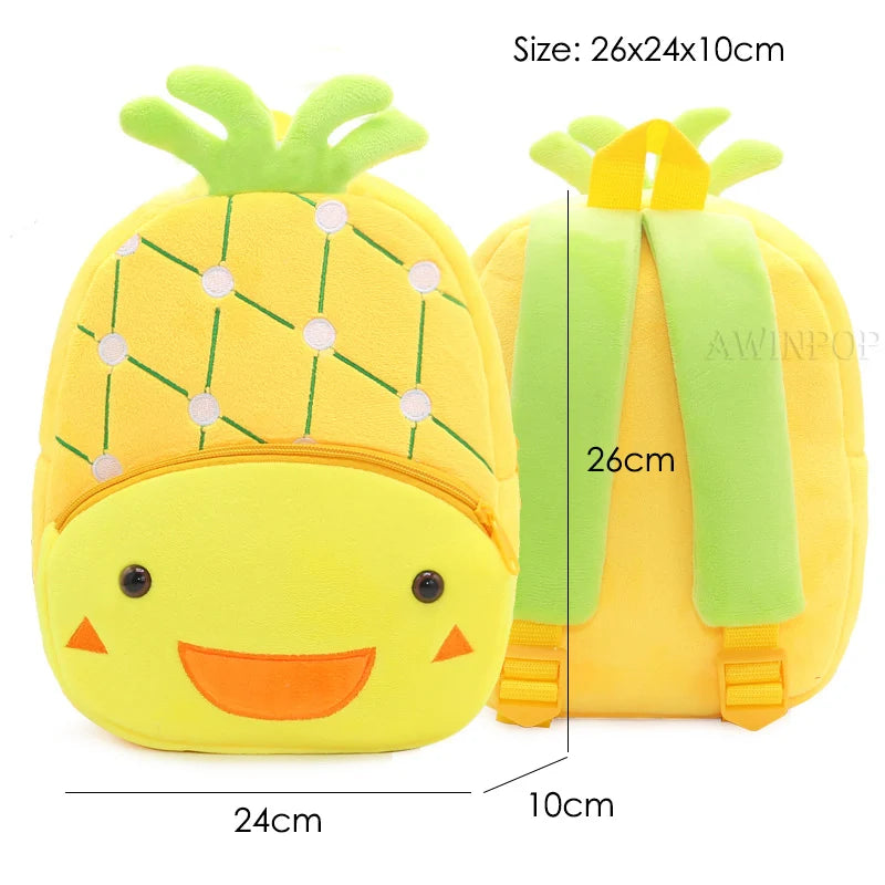 Children School Backpack Fruit Design Girl Boys Backpack Toddler Kids School Bags Kindergarten Cartoon Pineapple Bag Mochilas