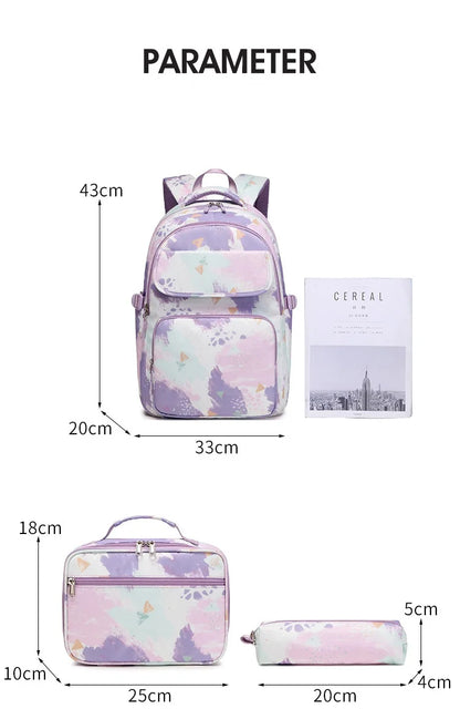 Children School Backpack for Teenage Girls 2023 3 Pcs/Set Waterproof Schoolbag Kids Satchel Mochila Pencil Bags Bookbag