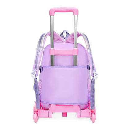 Children School Backpack with Wheels Elementary Schoolbag Detachable Mochila Feminina Trolley School Bags for Girls Kids Bagpack