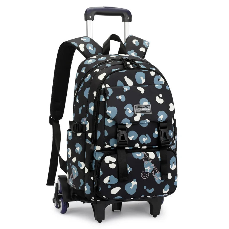 Children School Backpack with Wheels Rolling School Bag For Girls wheeled backpack Trolley Luggage Bag Students Backpack
