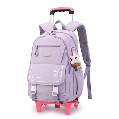 Children School Backpack with Wheels Rolling School Bag For Girls wheeled backpack Trolley Luggage Bag Students Backpack