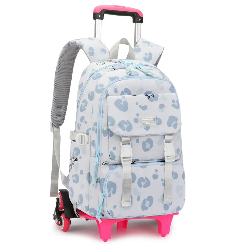 Children School Backpack with Wheels Rolling School Bag For Girls wheeled backpack Trolley Luggage Bag Students Backpack