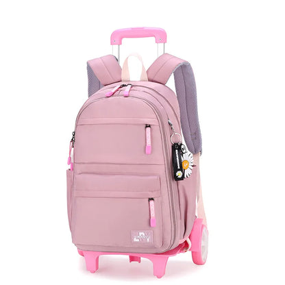 Children School Backpack with Wheels Rolling School Bag For Girls wheeled backpack Trolley Luggage Bag Students Backpack