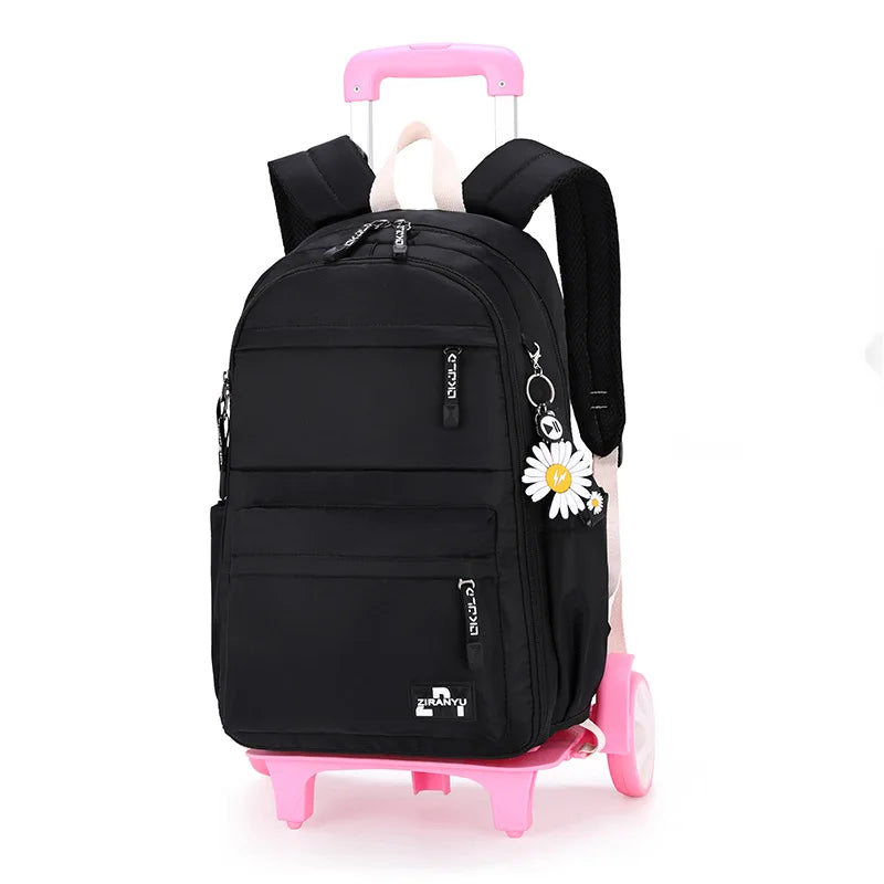 Children School Backpack with Wheels Rolling School Bag For Girls wheeled backpack Trolley Luggage Bag Students Backpack