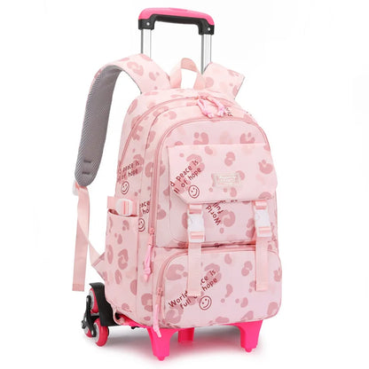 Children School Backpack with Wheels Rolling School Bag For Girls wheeled backpack Trolley Luggage Bag Students Backpack