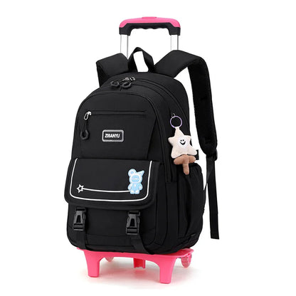 Children School Backpack with Wheels Rolling School Bag For Girls wheeled backpack Trolley Luggage Bag Students Backpack