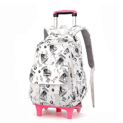 Children School Backpack with Wheels Rolling School Bag For Girls wheeled backpack Trolley Luggage Bag Students Backpack