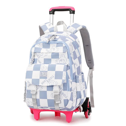 Children School Backpack with Wheels Rolling School Bag For Girls wheeled backpack Trolley Luggage Bag Students Backpack