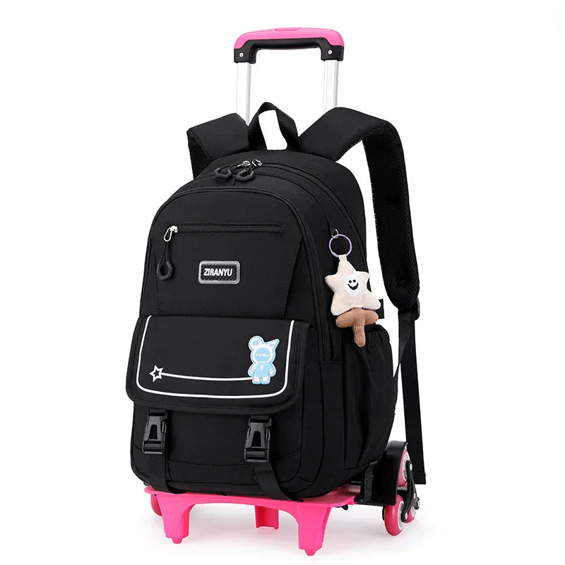 Children School Backpack with Wheels Rolling School Bag For Girls wheeled backpack Trolley Luggage Bag Students Backpack