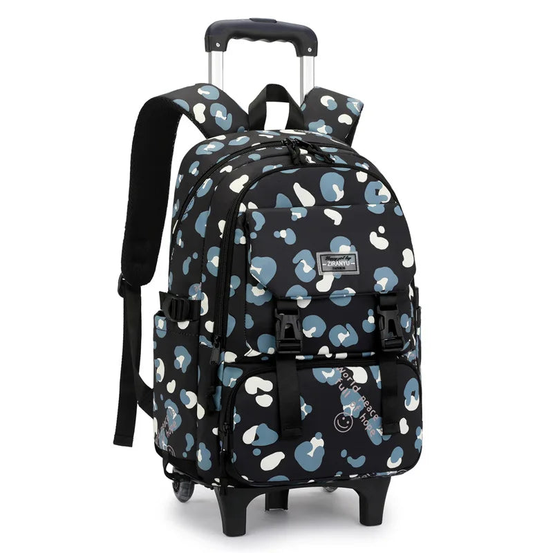 Children School Backpack with Wheels Rolling School Bag For Girls wheeled backpack Trolley Luggage Bag Students Backpack