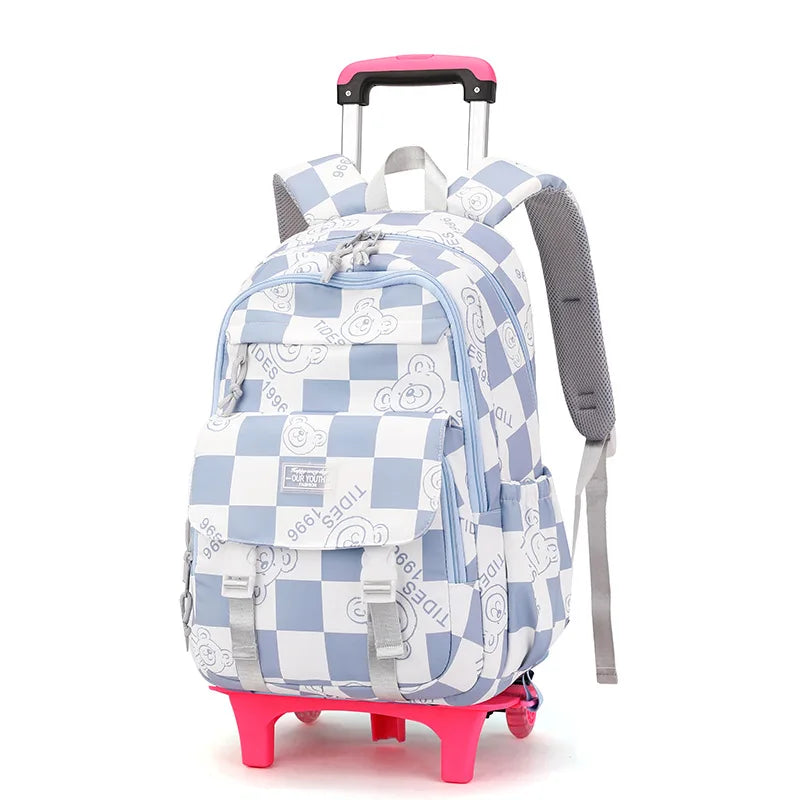 Children School Backpack with Wheels Rolling School Bag For Girls wheeled backpack Trolley Luggage Bag Students Backpack