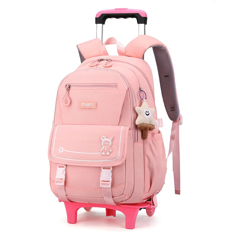 Children School Backpack with Wheels Rolling School Bag For Girls wheeled backpack Trolley Luggage Bag Students Backpack