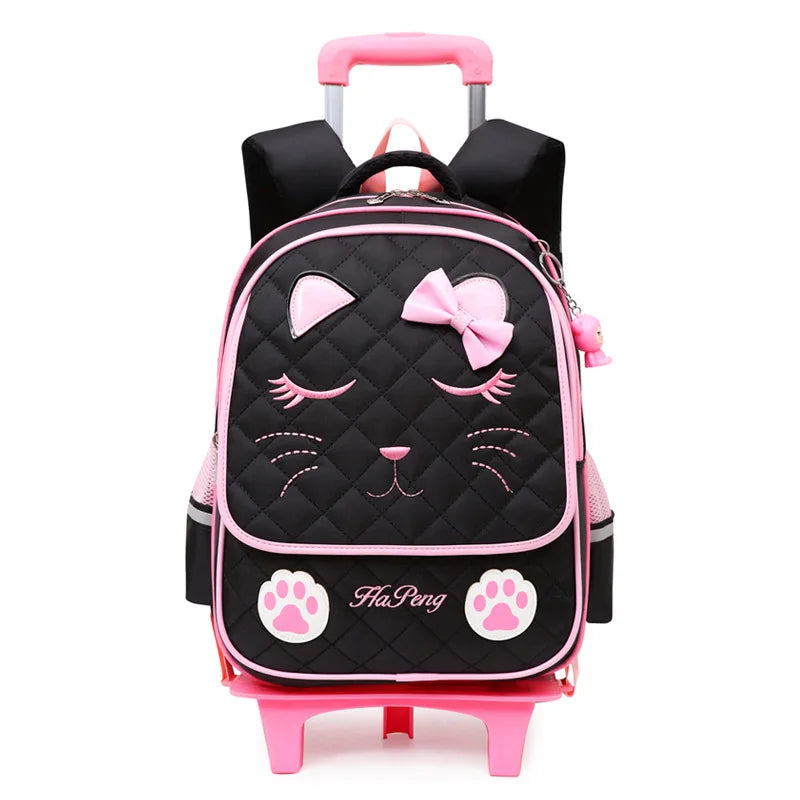 Children School Bag With Wheels School Backpack for Girls Students Backpack Rolling Trolley Bag kids Teenagers Travel Bags