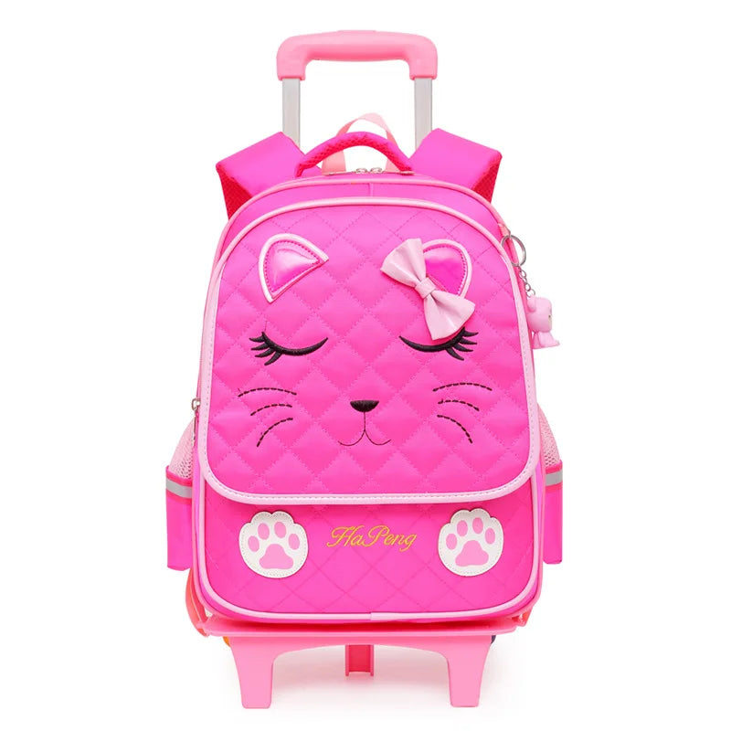 Children School Bag With Wheels School Backpack for Girls Students Backpack Rolling Trolley Bag kids Teenagers Travel Bags
