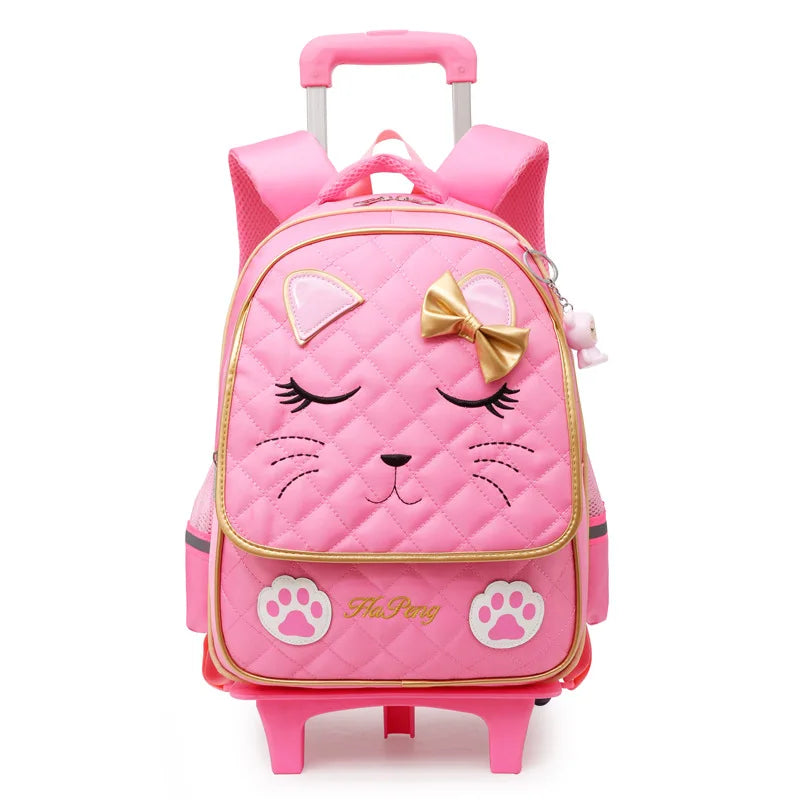 Children School Bag With Wheels School Backpack for Girls Students Backpack Rolling Trolley Bag kids Teenagers Travel Bags