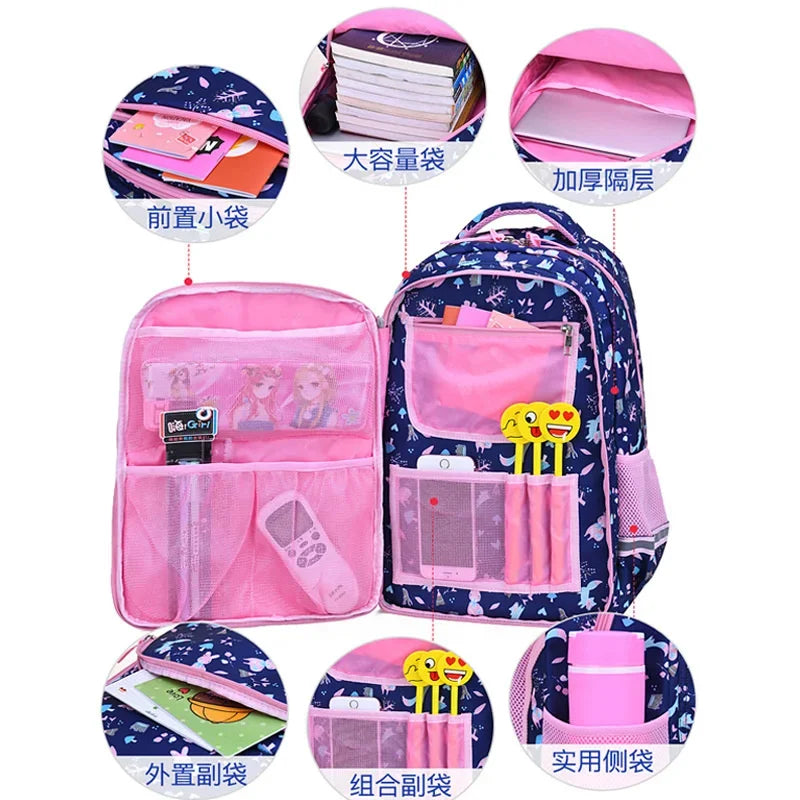 Children School Bags Girls Kids book bag Primary Orthopedic school backpack princess Backpack schoolbag kids Mochila Infantil
