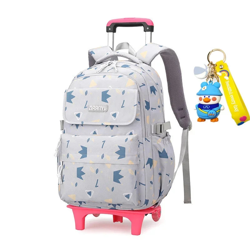 Children School Bags Mochilas Kids Backpacks With Wheel Trolley Luggage Girls princess backpack Backbag kids Schoolbag