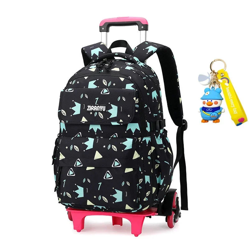 Children School Bags Mochilas Kids Backpacks With Wheel Trolley Luggage Girls princess backpack Backbag kids Schoolbag