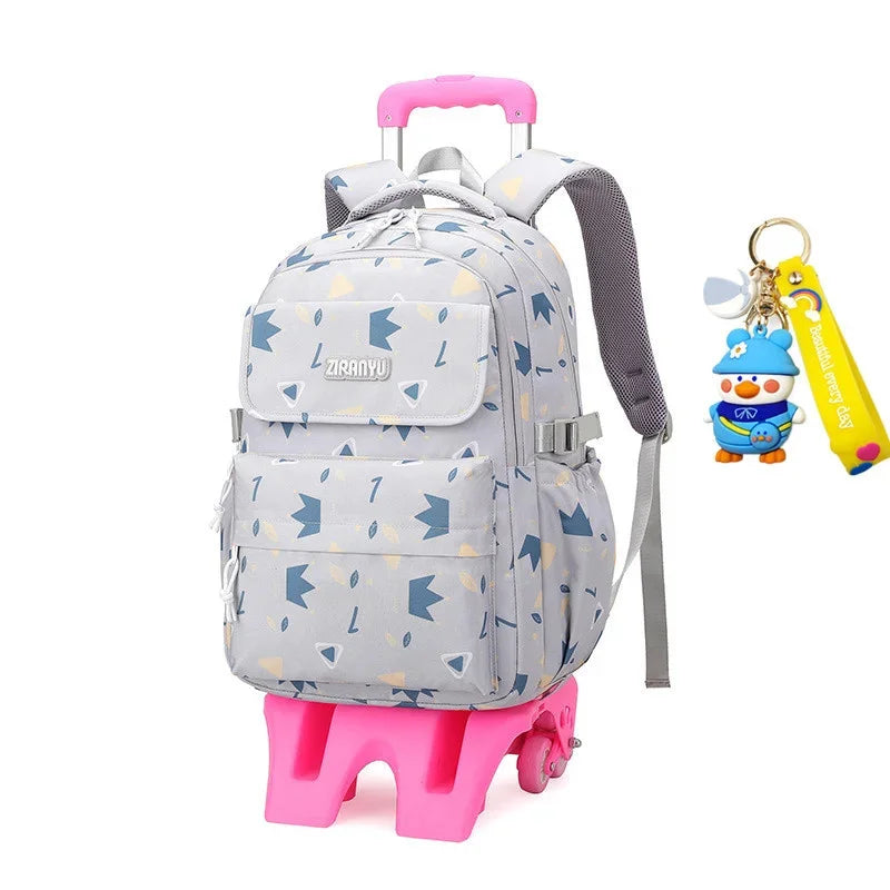 Children School Bags Mochilas Kids Backpacks With Wheel Trolley Luggage Girls princess backpack Backbag kids Schoolbag