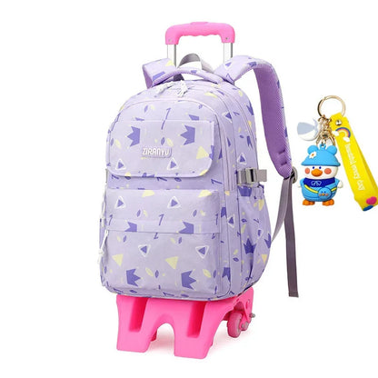 Children School Bags Mochilas Kids Backpacks With Wheel Trolley Luggage Girls princess backpack Backbag kids Schoolbag