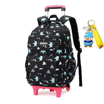 Children School Bags Mochilas Kids Backpacks With Wheel Trolley Luggage Girls princess backpack Backbag kids Schoolbag