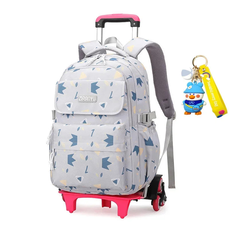 Children School Bags Mochilas Kids Backpacks With Wheel Trolley Luggage Girls princess backpack Backbag kids Schoolbag