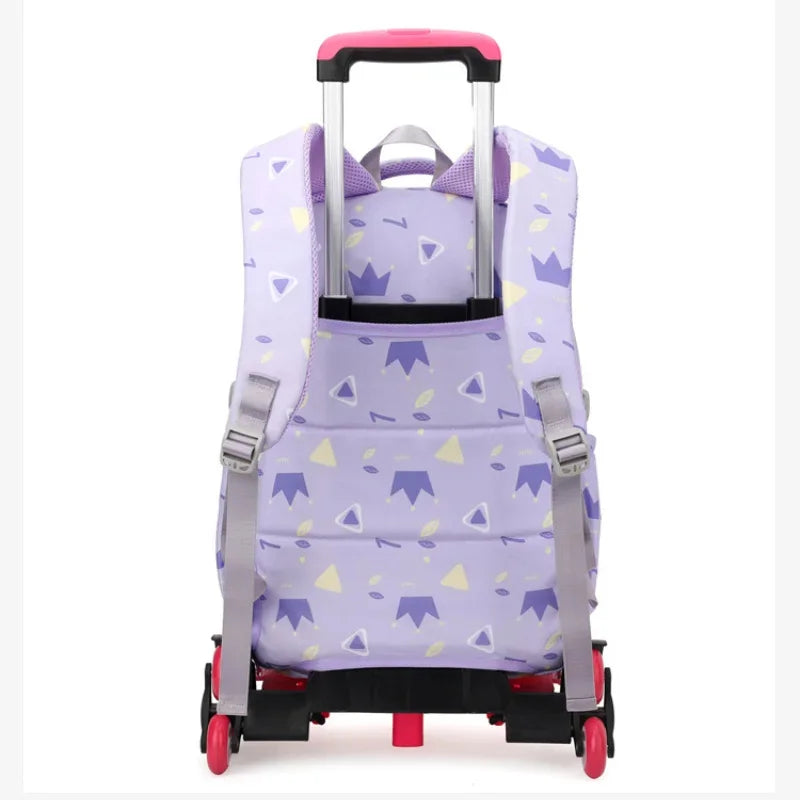 Children School Bags Mochilas Kids Backpacks With Wheel Trolley Luggage Girls princess backpack Backbag kids Schoolbag