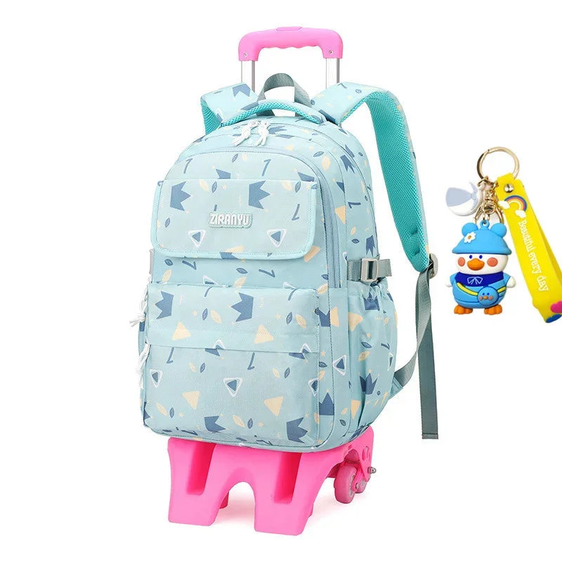 Children School Bags Mochilas Kids Backpacks With Wheel Trolley Luggage Girls princess backpack Backbag kids Schoolbag
