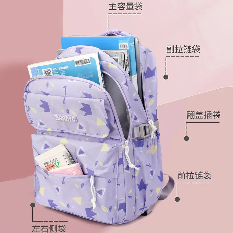 Children School Bags Mochilas Kids Backpacks With Wheel Trolley Luggage Girls princess backpack Backbag kids Schoolbag
