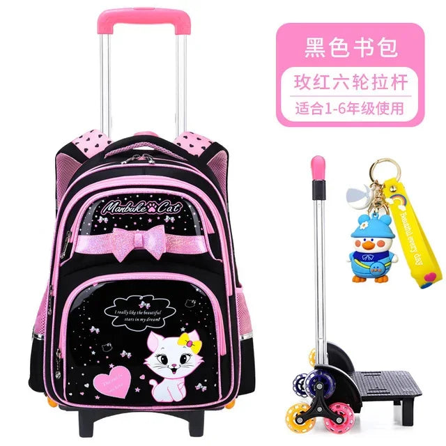 Children School Bags With Wheels Mochilas Kids Backpacks Trolley Luggage Girls school backpack bookbag kids Schoolbags