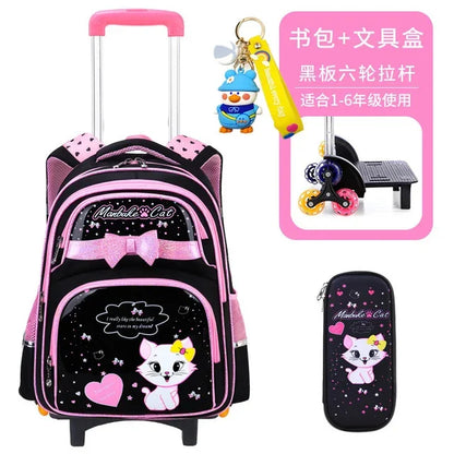Children School Bags With Wheels Mochilas Kids Backpacks Trolley Luggage Girls school backpack bookbag kids Schoolbags