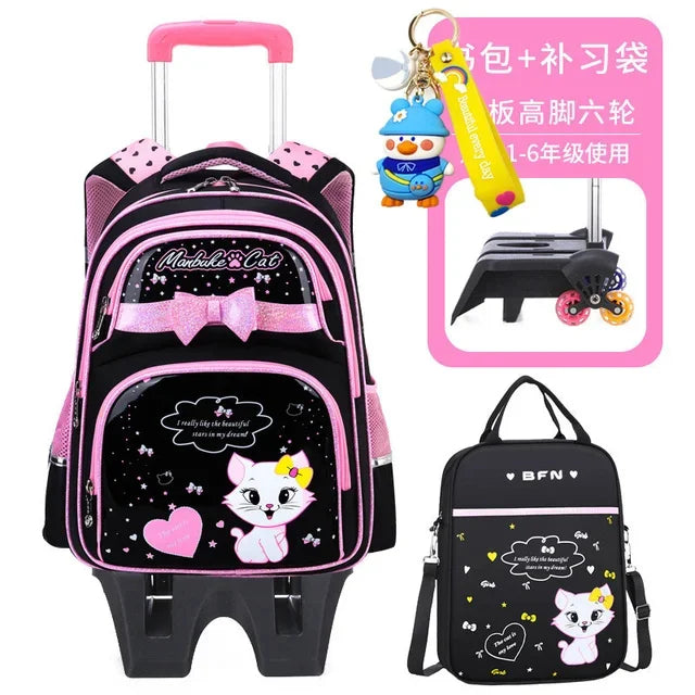 Children School Bags With Wheels Mochilas Kids Backpacks Trolley Luggage Girls school backpack bookbag kids Schoolbags