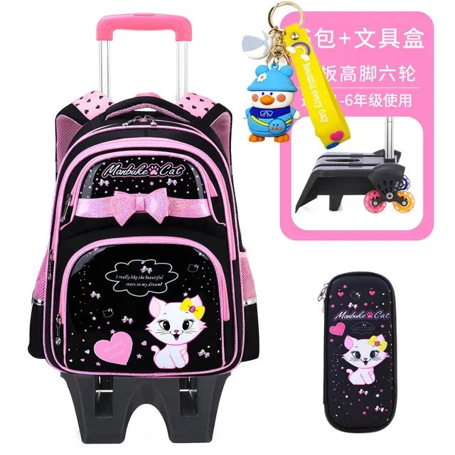 Children School Bags With Wheels Mochilas Kids Backpacks Trolley Luggage Girls school backpack bookbag kids Schoolbags