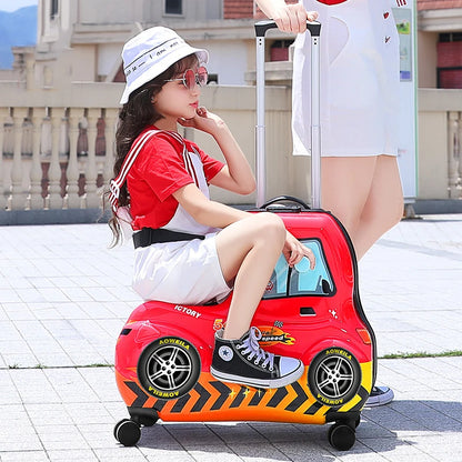 Children Scooter Travel Suitcase Trolley Bag Kids Boarding Password Trolley Case Rolling Luggage with Wheels