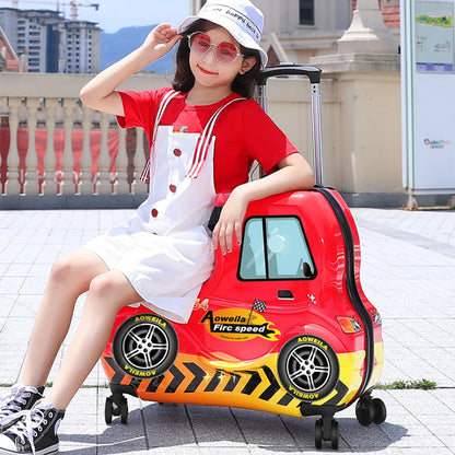 Children Scooter Travel Suitcase Trolley Bag Kids Boarding Password Trolley Case Rolling Luggage with Wheels