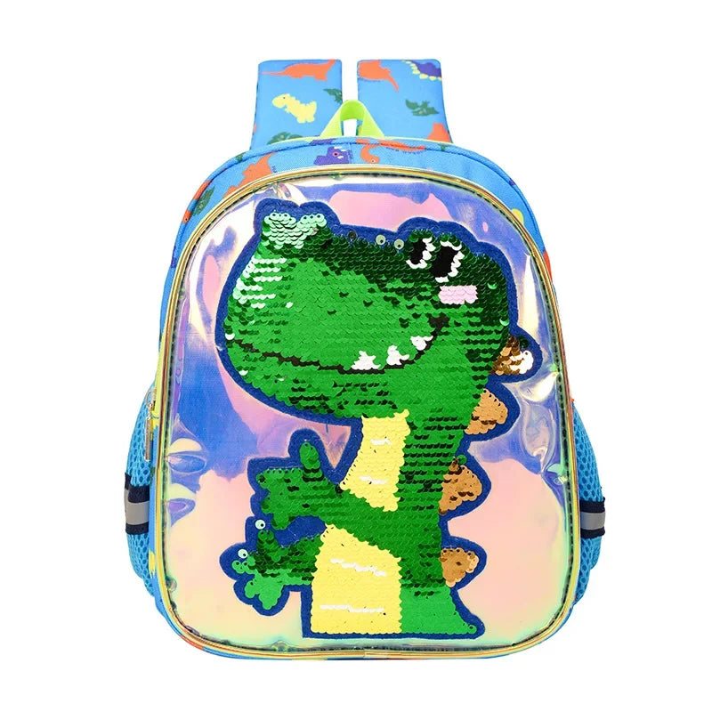 Children Sequins Cartoon Bookbag Kids Travel Backpack Glitter Mermaid Dinosaur SchoolBags for Kindergarten Primary School