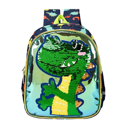 Children Sequins Cartoon Bookbag Kids Travel Backpack Glitter Mermaid Dinosaur SchoolBags for Kindergarten Primary School