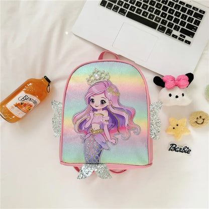 Children Sequins Cartoon Bookbag Kids Travel Backpack Glitter Mermaid Dinosaur SchoolBags for Kindergarten Primary School