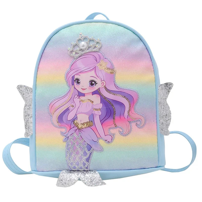 Children Sequins Cartoon Bookbag Kids Travel Backpack Glitter Mermaid Dinosaur SchoolBags for Kindergarten Primary School