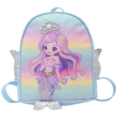 Children Sequins Cartoon Bookbag Kids Travel Backpack Glitter Mermaid Dinosaur SchoolBags for Kindergarten Primary School