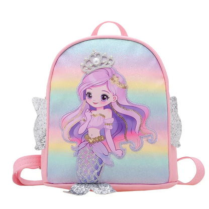 Children Sequins Cartoon Bookbag Kids Travel Backpack Glitter Mermaid Dinosaur SchoolBags for Kindergarten Primary School