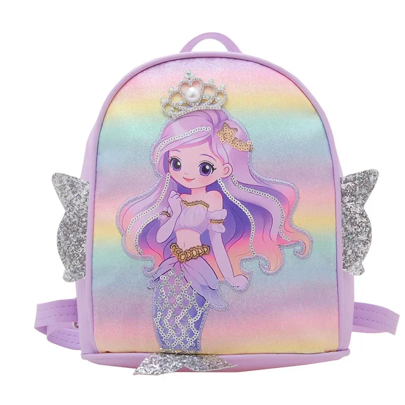 Children Sequins Cartoon Bookbag Kids Travel Backpack Glitter Mermaid Dinosaur SchoolBags for Kindergarten Primary School