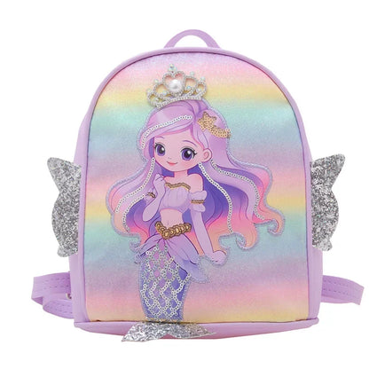 Children Sequins Cartoon Bookbag Kids Travel Backpack Glitter Mermaid Dinosaur SchoolBags for Kindergarten Primary School