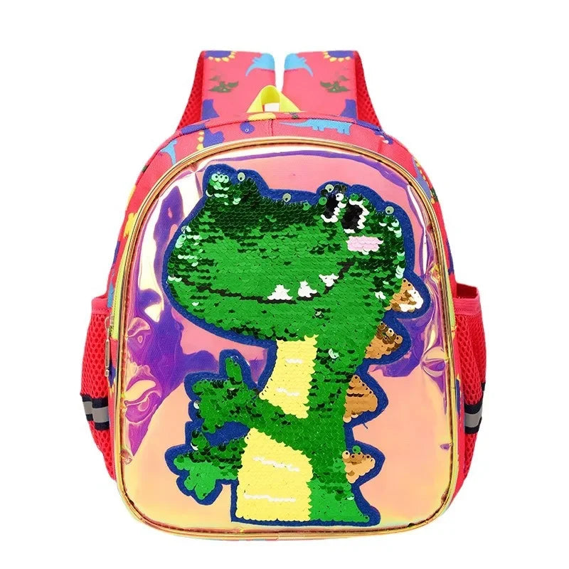 Children Sequins Cartoon Bookbag Kids Travel Backpack Glitter Mermaid Dinosaur SchoolBags for Kindergarten Primary School