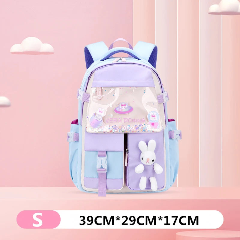 Children Transparent Cover School Bags Girls Satchel Primary Orthopedic School Backpack Princess Backpack Kids Schoolbag Mochila