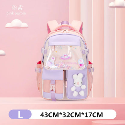 Children Transparent Cover School Bags Girls Satchel Primary Orthopedic School Backpack Princess Backpack Kids Schoolbag Mochila